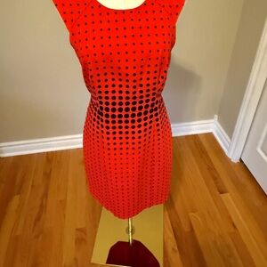 J. Crew Red and Black Dotted Mini Dress